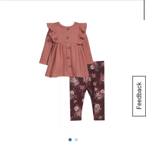 Bonnie Jean Baby Girls Button Front Cardigan and Printed Leggings Set | Belk