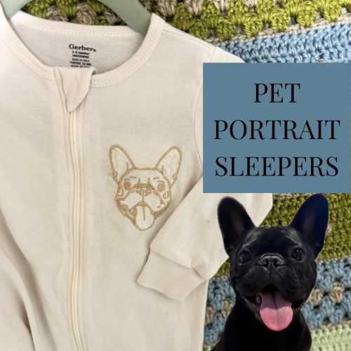 Personalized Baby Pajamas: Custom Dog Embroidery, Pet Portrait Onesie