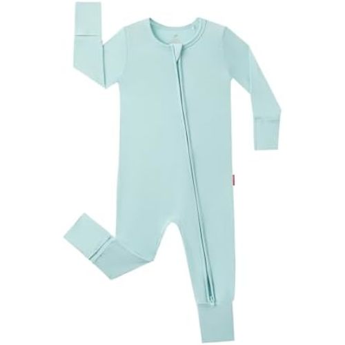Bamboo Viscose Zipper Pajamas Baby Convertible Footie Pajama for Boys Girls, Snug Fit Baby Sleeper