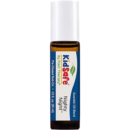 Plant Therapy Kids Nighty Night Essential Oil Blend for Sleep 10 mL (1/3 oz) Pre-Diluted Roll-On 100% Pure, Natural Aromatherapy, Therapeutic Grade