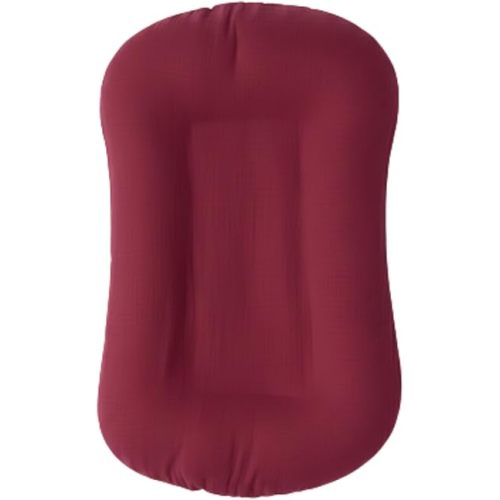 Lounger, Ergonomic Baby Rest Pillow, Dark Raspberry Coloured Baby Lounger Cover and Raspberry Coloured Lounger. (No Padding in the middel Part).