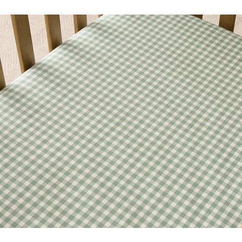 Chris Loves Julia Gingham Organic Crib Fitted Sheet