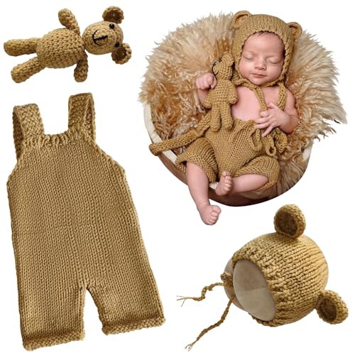 M&G House Newborn Photography Outfits Baby Crochet Knitted Photoshoot Props Animal Costume Set