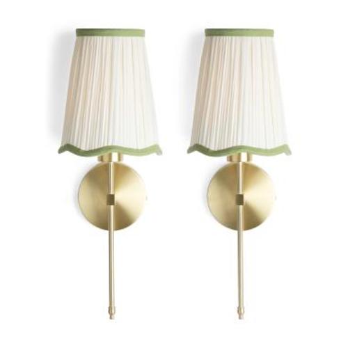 2pk 20in Cordless Pleated Scalloped Shade Metal Pole Sconces | Home | TJ Maxx