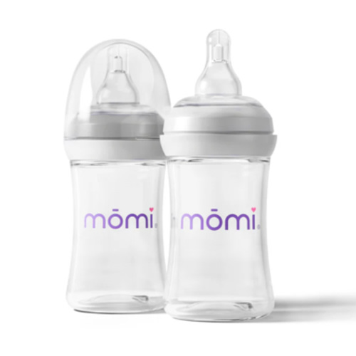mōmi breast-like bottle sets, 4oz glass