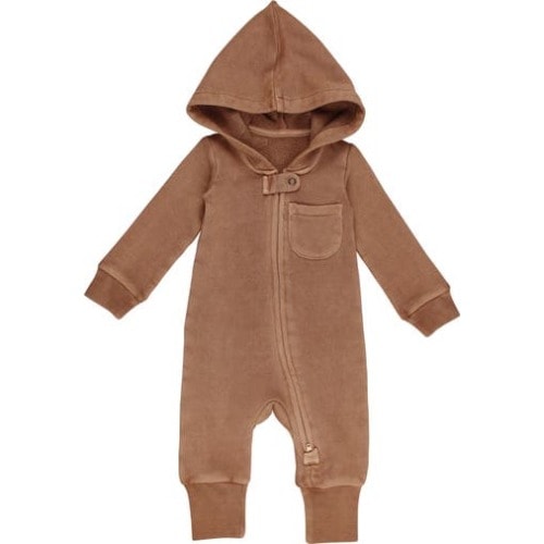 Hooded Organic Cotton Zip Romper