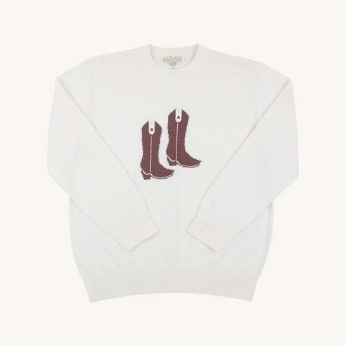 Isaac's Intarsia Sweater - Palmetto Pearl with Cowboy Boot