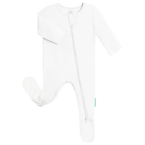 PurComfy Bamboo Viscose Baby Zipper Footie Pajamas, 0-3-6-9-18-24 Months | Ideal For Sensitive Skin, Supersoft Footed Pjs, Neutral for Boy Girl, Coverall Sleepers