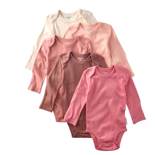 Butterblu Blake 5-Pack Long Sleeve Bodysuits 100% Organic Cotton Baby Boys & Girls