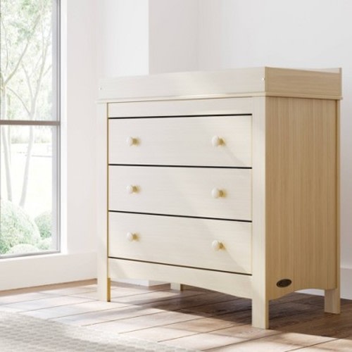 Graco Noah 3-Drawer Dresser with Removable Changing Table Topper - Driftwood
