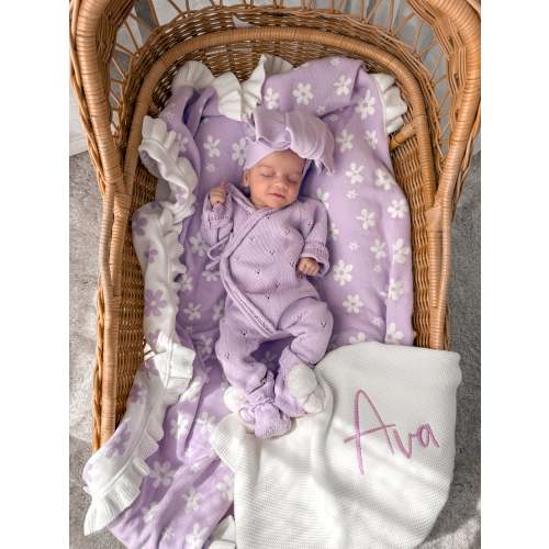 Dahlia Full Length Pointelle Romper - Lilac
