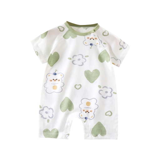 Summer Savings Clearance 2025! THDHVS Baby Onesies,Newborn Onesies Boy,Summer Short Sleeve Thin Cotton Newborn Clothes Baby Jumpsuit Cute Print Clothes for Boys Girls White 0-2 Months