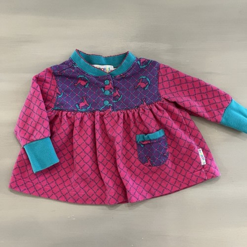 Vintage Gymboree Baby Girl Top Rocking Horse Rainbow Tag Pink Purple Newborn