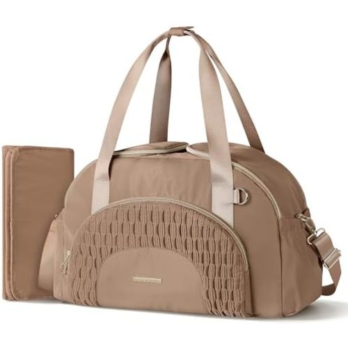 Marscamd Diaper Bag Tote with Changing Pad, Large Crossbody Diaper Bags for Travel with Dual Inner Compartments, Mommy Bag