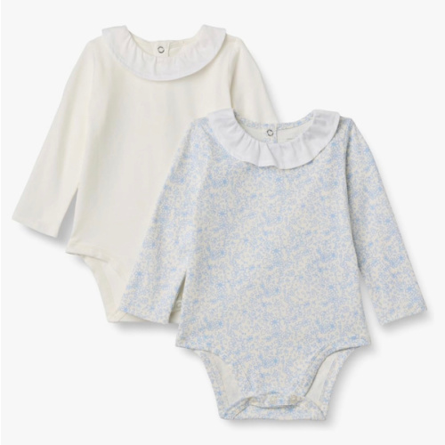 Amazon Essentials x Sofia Grainge Baby Girls' Long Sleeve Ruffle Collar Bodysuit