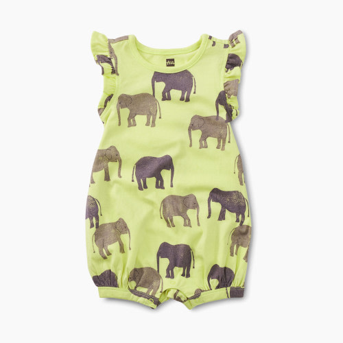 Tea Collection Flutter Baby Romper - Elephant Walk, 0-3 Months