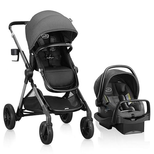 Evenflo Pivot Xpand Modular Travel System with LiteMax Infant Car Seat (Sabino Gray)