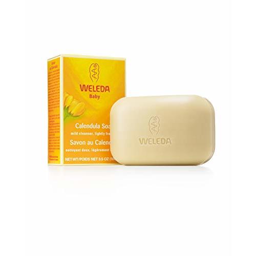 Weleda Calendula Bar Soap, 3.5 Ounce, Plant Rich Cleanser with Calendula and Chamomile