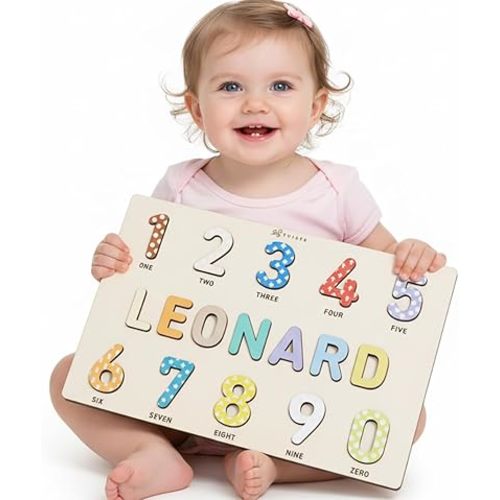 Personalized Wooden Name Puzzle for Kids Personalized Baby Name Puzzle for Toddlers Personalized Baby Gifts First Birthday Gift Wooden Puzzles Custom Toddler Learning - Set 1