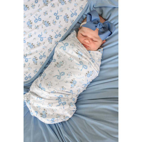 Personalized Swaddle in Tied In Blooms | Caden Lane