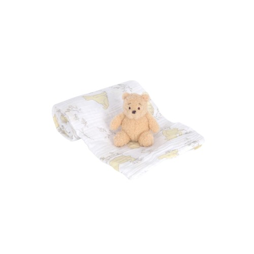 Disney Baby Winnie the Pooh Swaddle Blanket & Plush Toy Gift Set