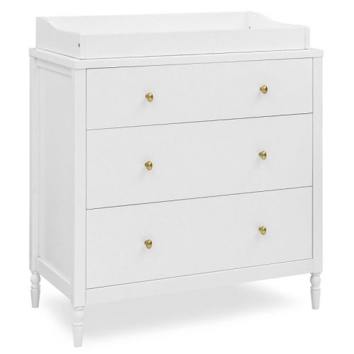 Delta Children Serena 3 Drawer Dresser with Changing Top - Bianca White: Wooden Frame, Anti-Tip Interlocking Drawer System, Modern Decor Style