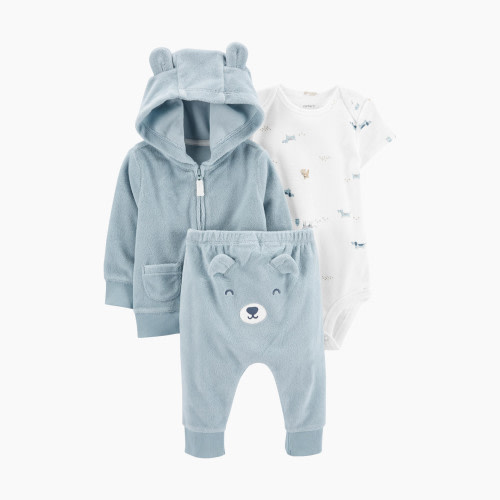Carter's 3-Piece Bear Little Cardigan Set - Blue Bear, Nb