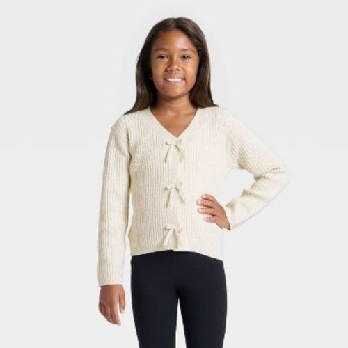 Girls' Ribbed Bow Cardigan - Cat & Jack™