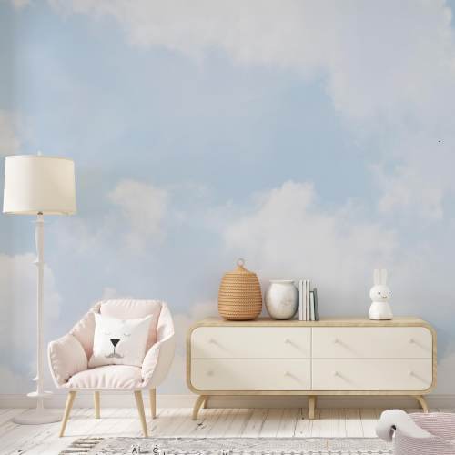 Clouds Sky Wallpaper Custom Size Blue Sky Wall Art Ceiling Mural Nursery Decor Removable Peel and Stick Kids Baby Sky Print Decor DREAMY SKY