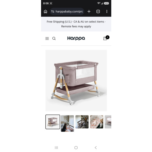 HARPPA Cuddly 3-in-1 Baby Bassinet Bedside Sleeper for Reflux | Attaches to Bed, Adjustable 5 Heights, Non-Toxic & CPSC Certified | Sturdy Aluminum Frame, Portable Wheels, Tool-Free Setup, Gentle Rocking | Perfect for Newborns, Infants, Small Spaces & Saf