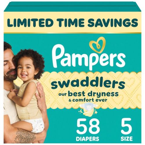 Pampers Swaddlers Sensitive Disposable Diapers - Size 5 - 58ct