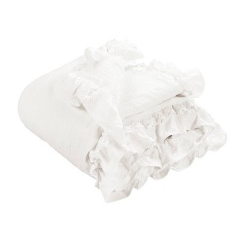 Lush Décor Ella Lace Ruffle Baby Throw Blanket - White