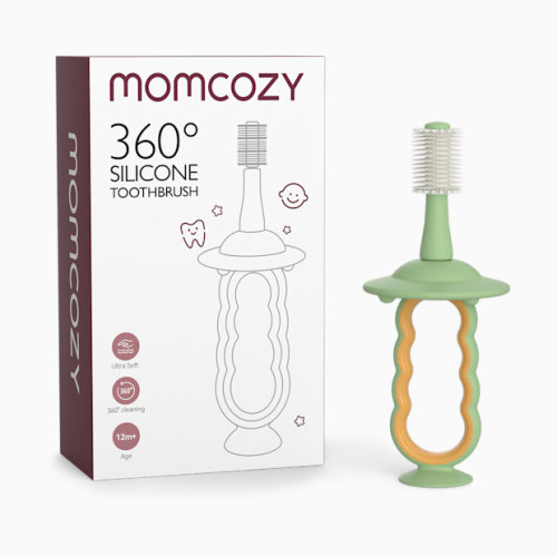 Momcozy 360 Silicone Baby Toothbrush, Toddler Toothbrush - Green