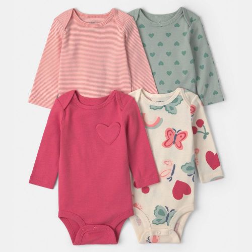 Baby Girl Carter's 4-Pack Long-Sleeve Bodysuits