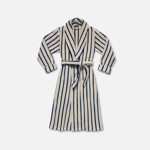 Brooklinen Super-Plush Robe in Striped Abyss