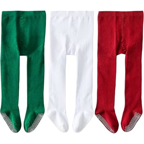 EPEIUS Baby Tights Baby Girls Non-Slip Plain/Ribbed Leggings Seamless Cotton Stockings Pantyhose Newborn Infant Toddler