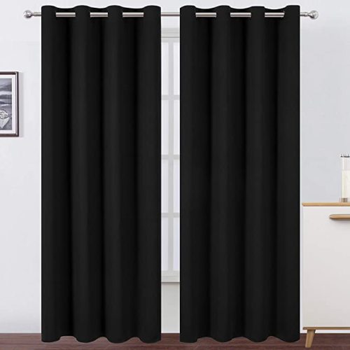 LEMOMO Olive Green Blackout Curtains/52 x 84 Inch Long/Set of 2 Curtain Panels/Thermal Insulated Room Darkening Curtains for Bedroom