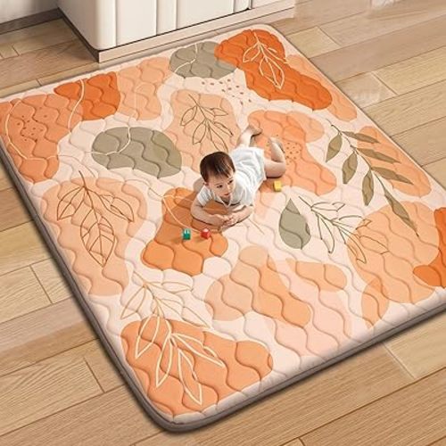 RONGFA Baby Play Mat for Floor, 71'' x 59'' Thicken Foam Soft Padded Mat for Baby, Playpen Mat for Toddlers Infant Kids, Machine Washable, Non-Slip Bottom Safe for Crawling (Stone)