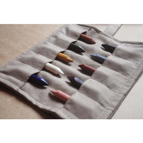 All Natural Beeswax Oil Pastels in a Roll | Set of 10 Crayons