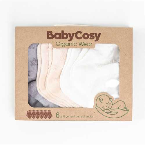 6 Pcs Baby Socks Organic Cotton, Newborn Baby Socks Set, Soft Breathable Infant Socks, Baby Gift, Unisex Baby Essentials