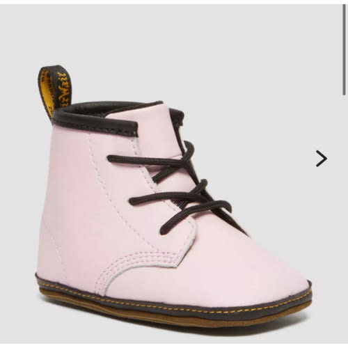 Newborn 1460 Auburn Leather Booties in Pale Pink | Dr. Martens