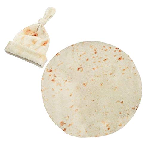 Baby Burrito Swaddle Blanket, Tortilla Blanket with Hat Newborn Set, Unisex Super Soft Baby/Kids Gifts (36Inch – 3ft)