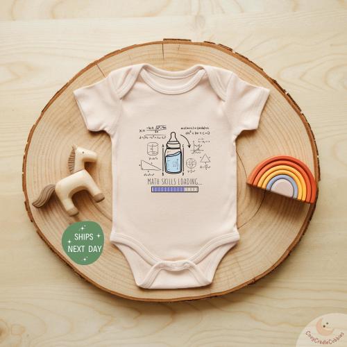 Funny Math Skills Loading Baby Onesie®, Nerdy Baby Bodysuit, Geek Baby Outfit, Periodic Table Onesie®, Retro Math Baby Shower Gift