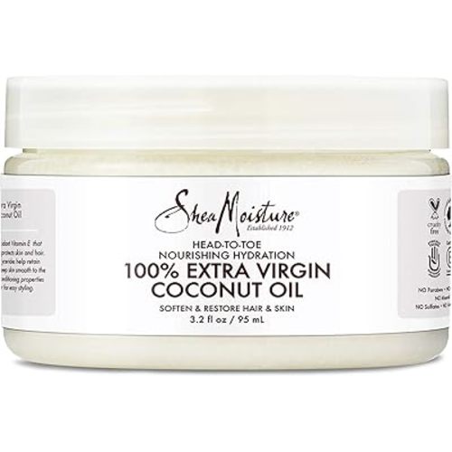 SheaMoisture 100% Extra Virgin Coconut Oil for Trial & Travel Nourishing for All Hair & Skin Types 3.2 oz
