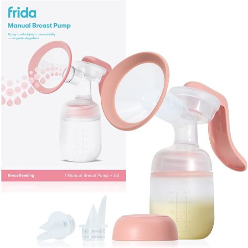Frida Mom 2-in-1 Breast Pump, Manual Hand & Hands-Free Suction Cup