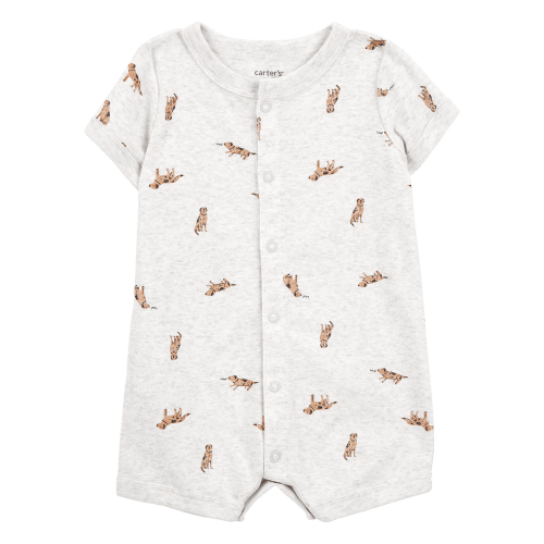 Baby Boy Dog Short-Sleeve Romper - Grey | Carter’s Oshkosh Canada