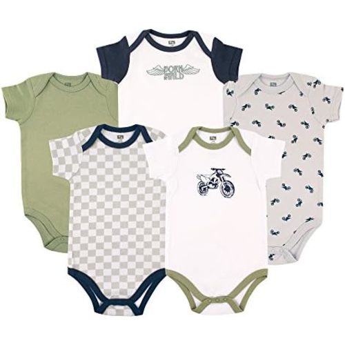 Hudson Baby Unisex Baby Cotton Bodysuits 5-pack