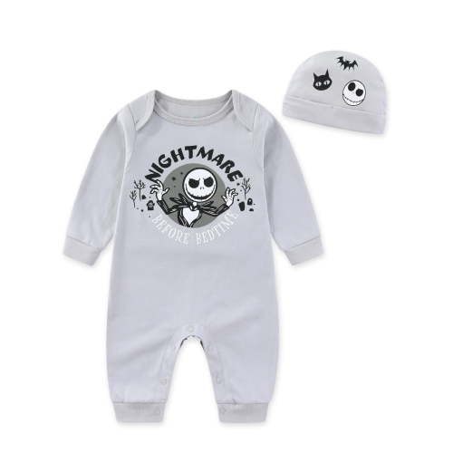 Disney Nightmare Before Christmas Jack Skellington Coverall with Cap 2 Piece Set (Baby Boys), Sizes NB-24M