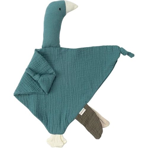 ZIGJOY Baby Lovey Muslin Cotton Baby Security Blanket Soft Breathable Lovies for Babies Gifts for Newborn Infant Toddler Boys and Girls, Swan Blue