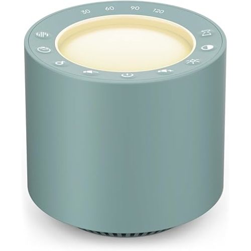 Sleep Sound Machine: Red Light Therapy White Noise Machine with 38 Soothing Sounds & Calming Womb Soother Shusher, Memory Function, Dimmable Nursery Night Light with Timer for Baby Adult Gift (Slate)